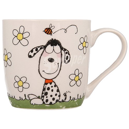 Taza de porcelana con asa, diseño Happy Pets, varios modelos, VERSA.