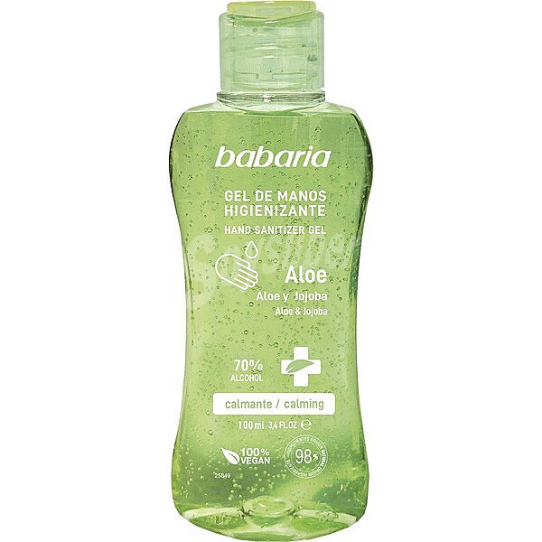 Gel de manos higienizante calmante Aloe con aloe y jojoba 70% alcohol