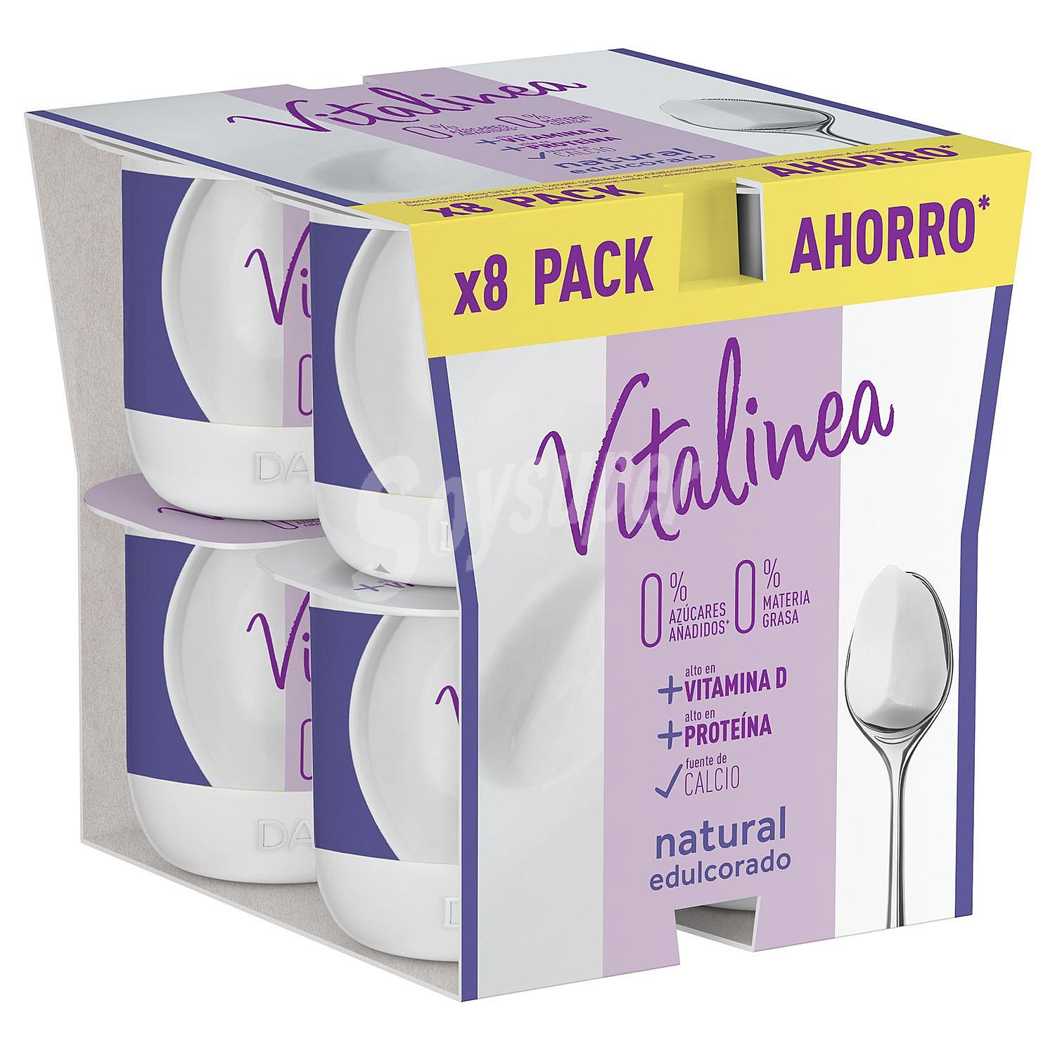 Yogur desnatado 0% materia grasa, natural edulcorado