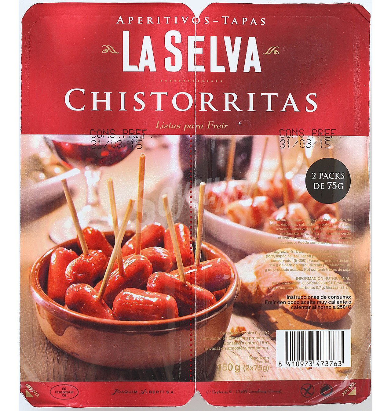 Chistorritas sin gluten pack 2 x 75 G