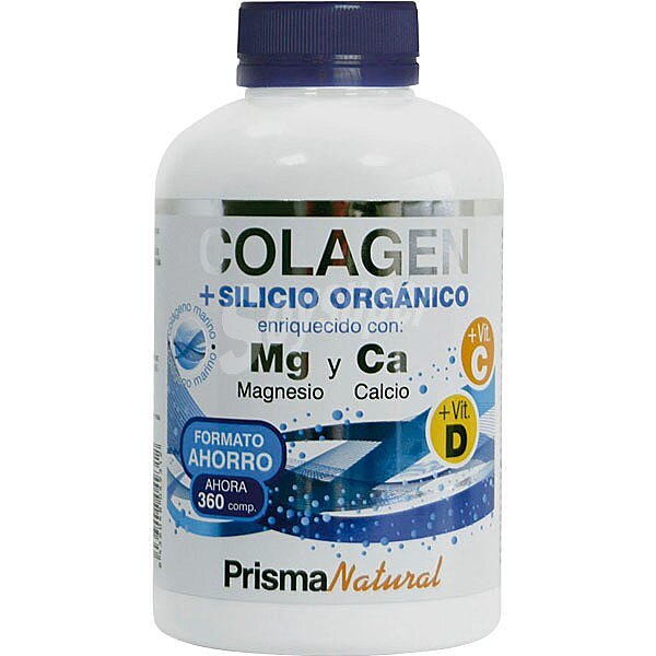 Colágeno + Silicio Orgánico con Magnesio, Calcio y vitamina C y D mejora la firmeza de la piel y fortalece el cabello