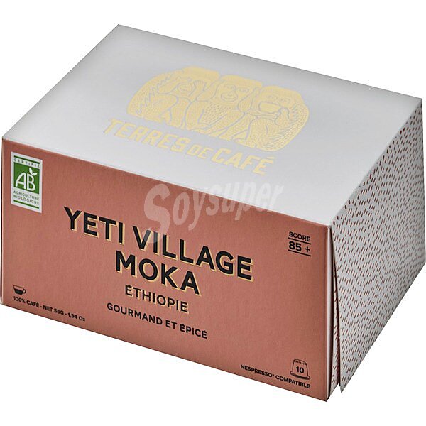 Café Yeti Village Moka Etiopía Bio 10 cápsulas compatibles con cafetera Nespresso