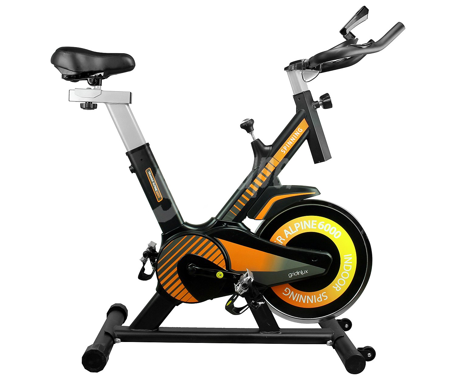 Bici de spinning Trainer Alpine 6000 con volante de inercia de 10kg, gridinlux.