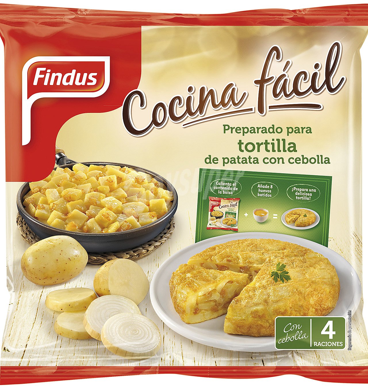 Preparado patata findus para tortilla con cebolla