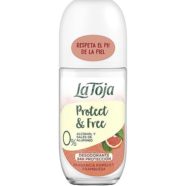 Protect & Free fdesodorante roll-on ragancia pomelo y frambuesa 0% alcohol 24h