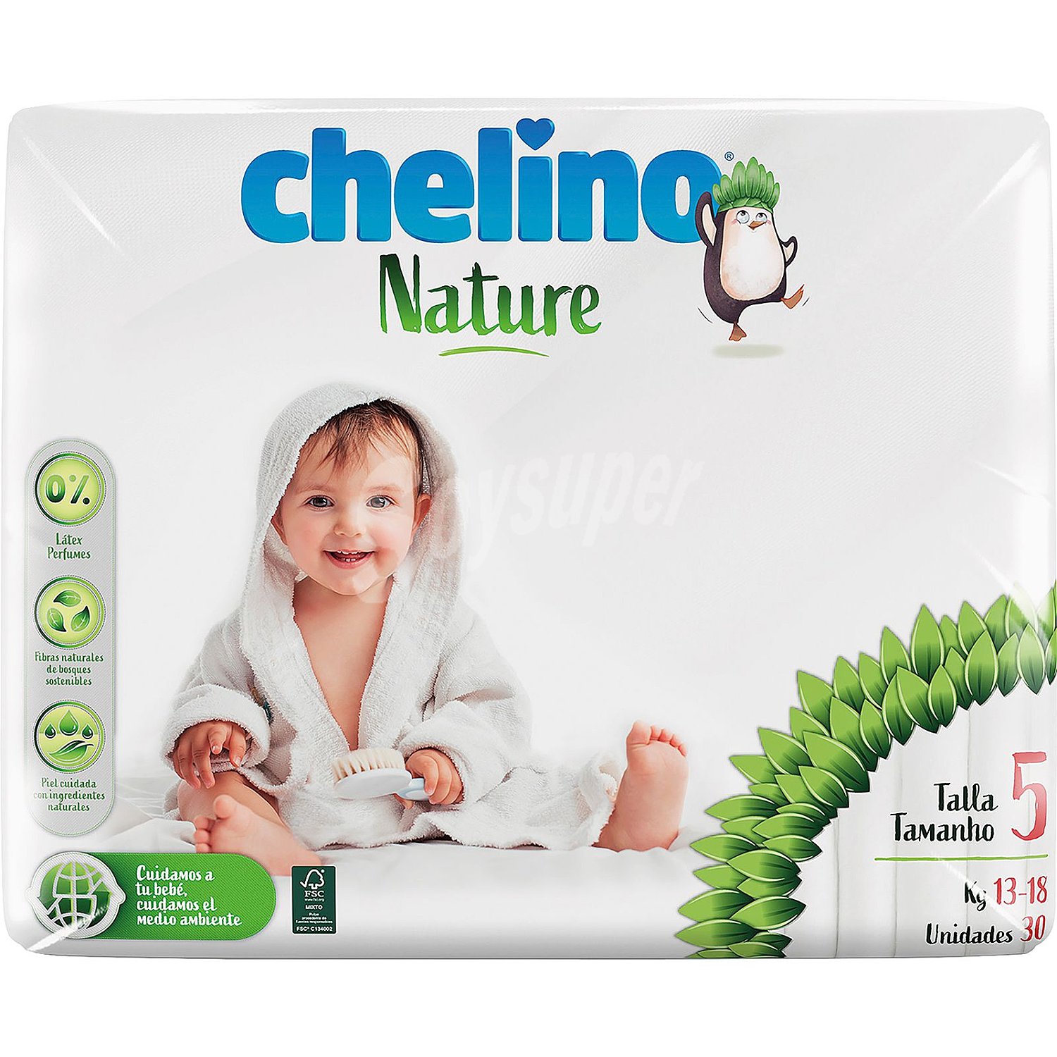 Chelino Pañales talla 5 para bebés de 13 a 18 kilogramos chelino Nature