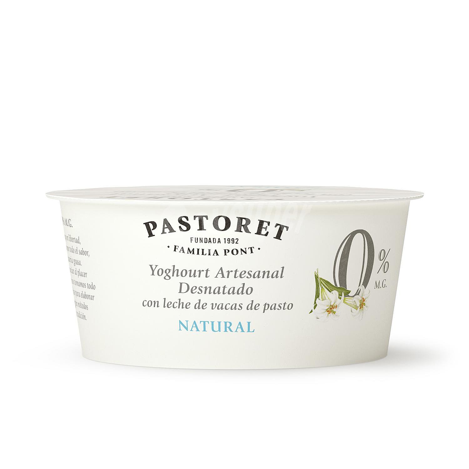 Yogur artesano natural desnatado 0% m.g