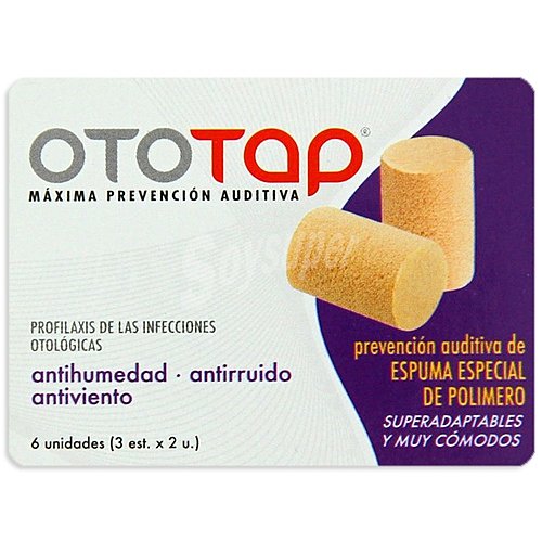 Ototap Tapón de oído , antihumedad ,antirruido, antiviento , preveción auditiva ,ototap