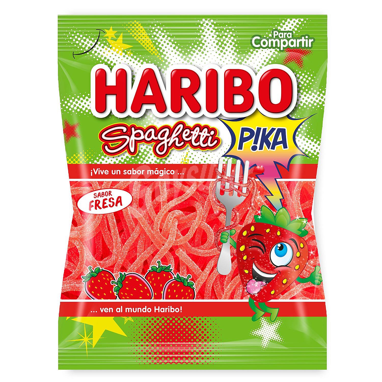 Geles dulces sabor fresa y pica pica Haribo