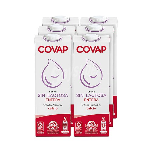 Covap Leche de vaca entera y sin lactosa covap