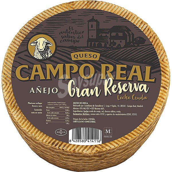 Queso añejo graso de oveja elaborado con leche cruda peso aproximado pieza