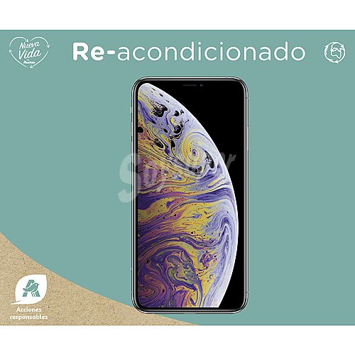 Smartphone 14,73cm (5,8) iphone XS plata (reacondicionado), 256GB, Chip A12 Bionic, Super Retina HD, 12Mpx, iOS 12