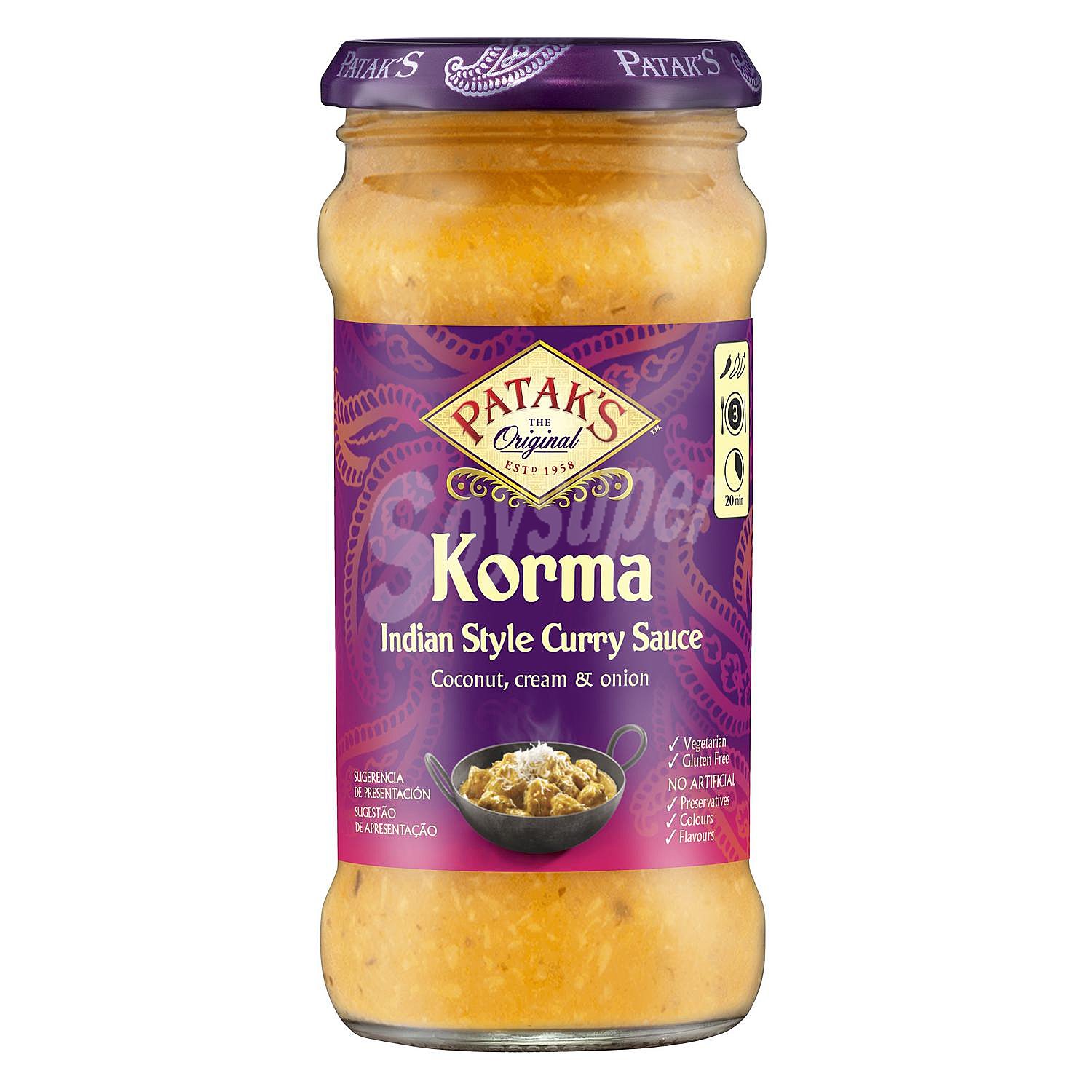 Salsa de curry Korma suave