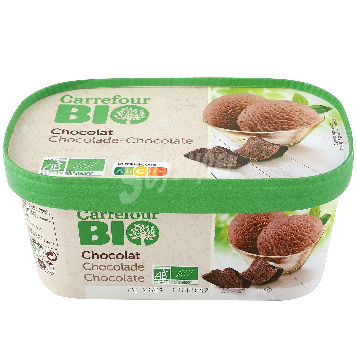 Helado de chocolate ecológico Carrefour Bio