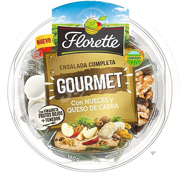 Ensalada Completa Gourmet con nueces y queso de cabra tarrina 180 g tarrina 190 g