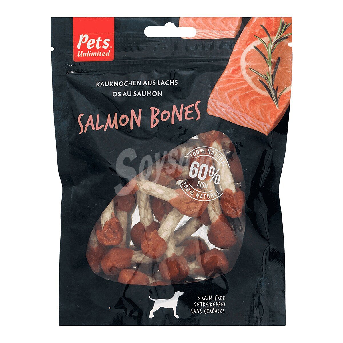 Huesitos para perros adultos pequeños y medianos con salmón Grain Free