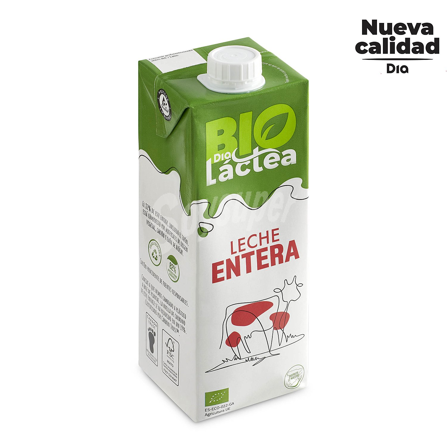 Leche entera ecológica envase 1 lt