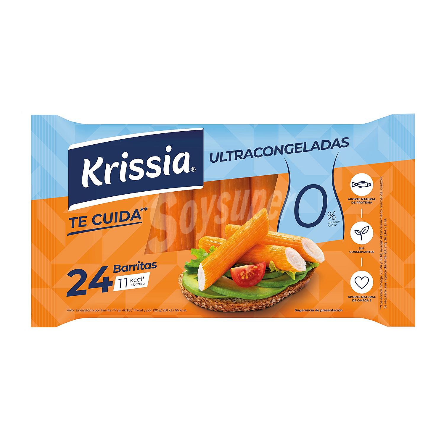 Barritas de surimi Krissia sin gluten sin lactosa