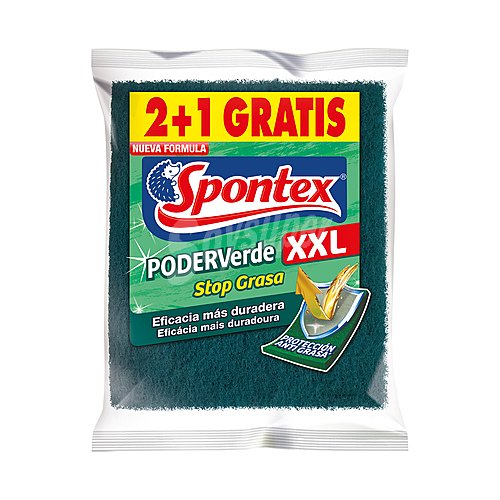 Spontex Estropajo fibra antigrasa spontex poder verde xxl