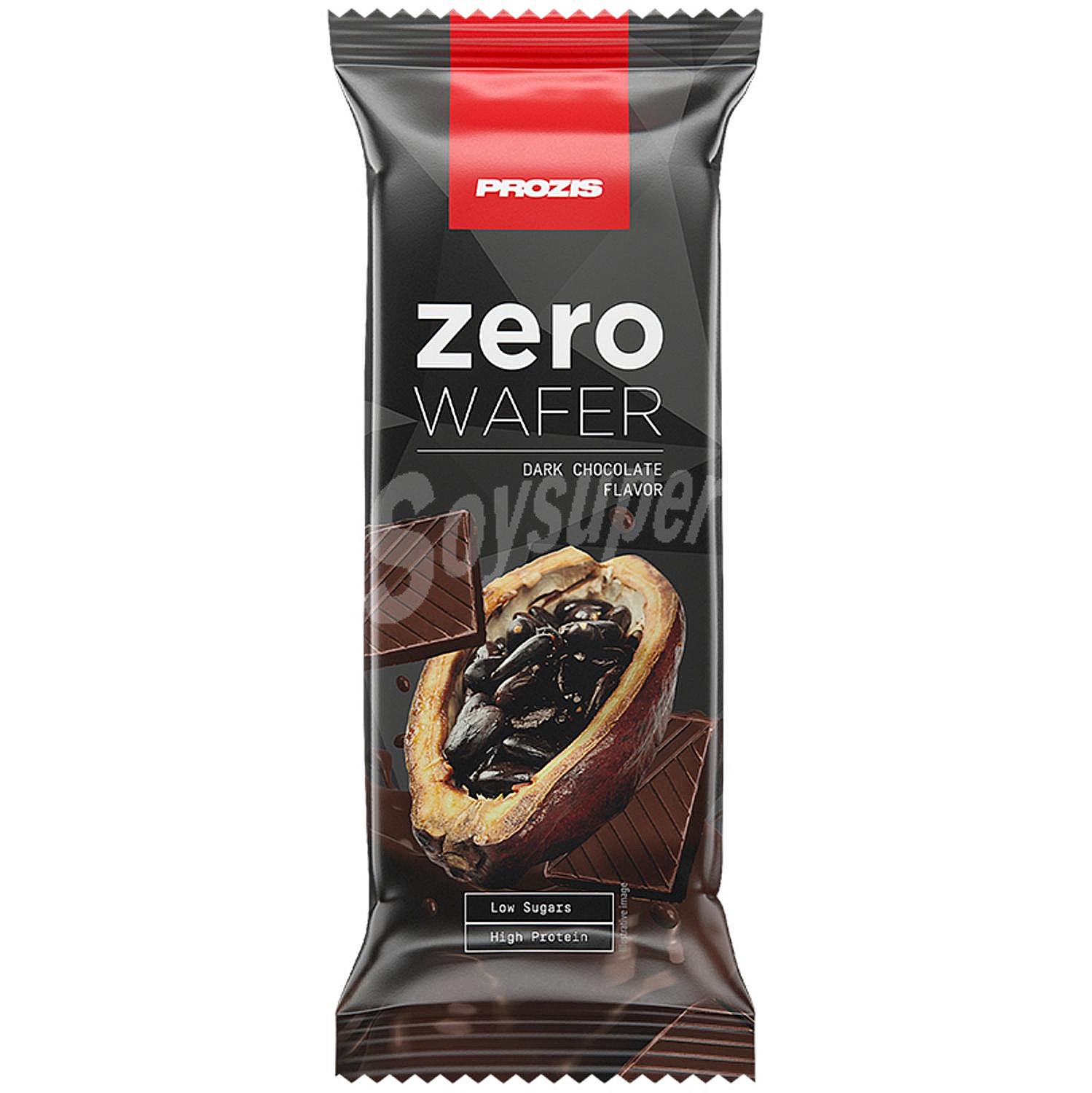 Galleta wafer sabor a chocolate negro Zero Prozis