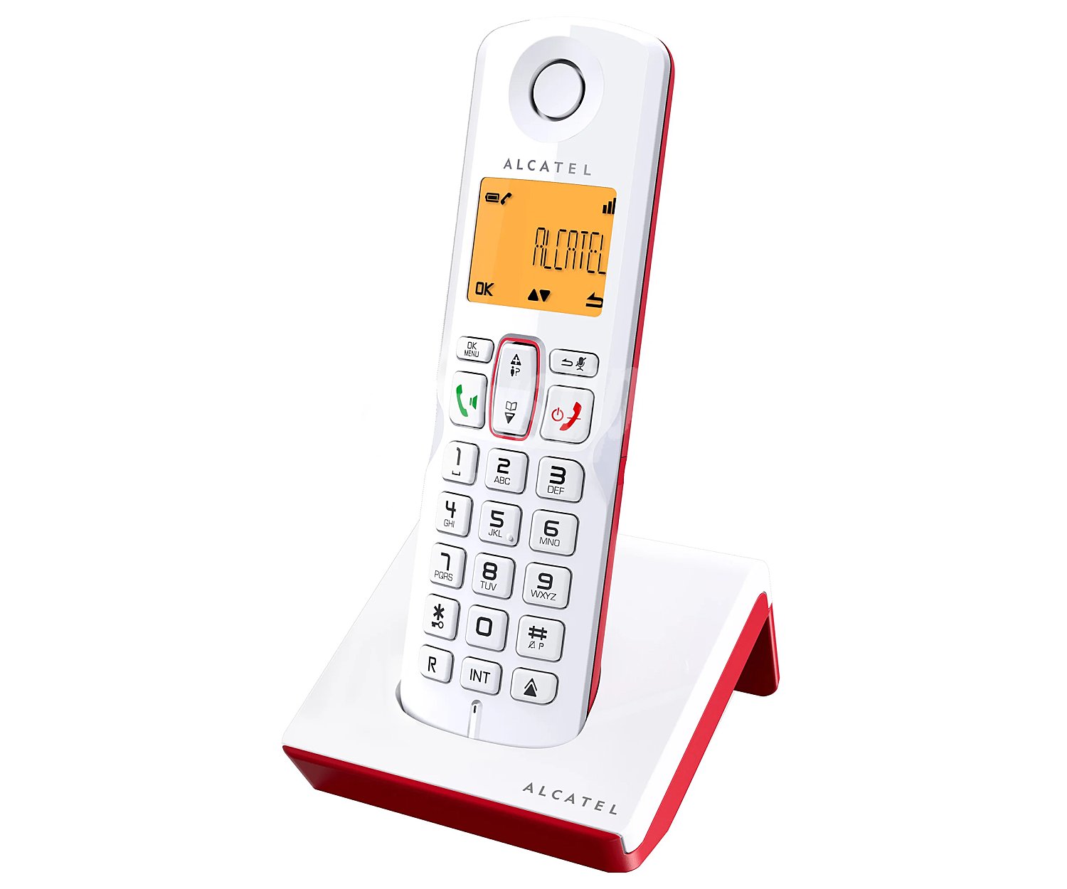 Teléfono inalámbrico Dect S250 rojo, identificador de llamada, agenda, registro de llamadas