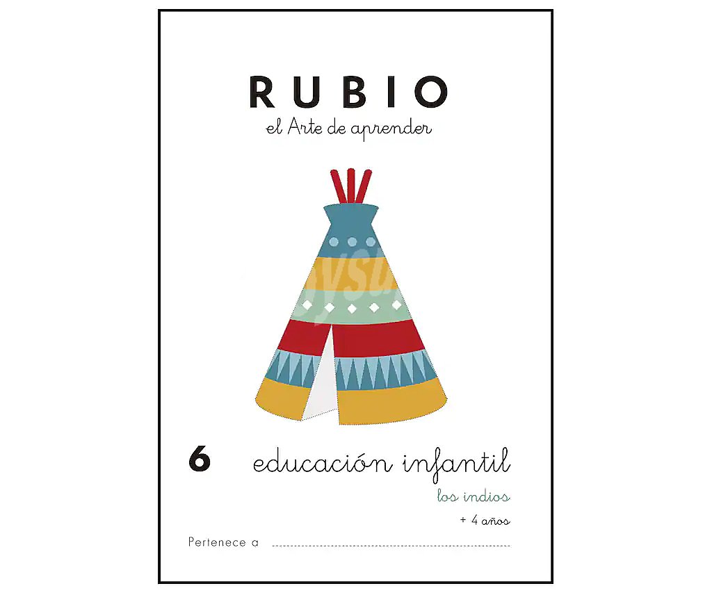 Cuadernillo Rubio Educación Infantil 6, Los indios, 3-5 años. Género: actividades. Editorial Rubio