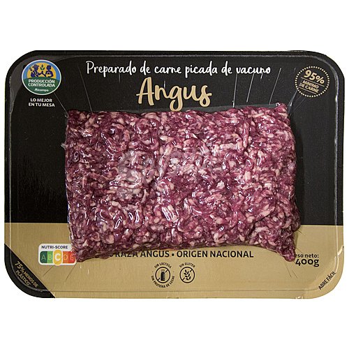 Preparado de carne picada de vacuno Angus de origen nacional alcampo producción controlada