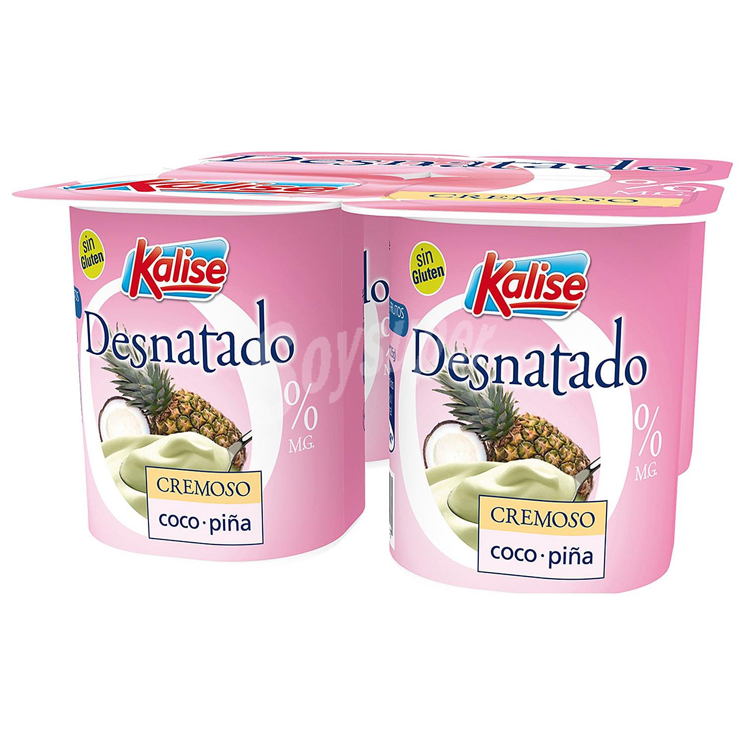 Yogur desnatado con sabor a coco y piña