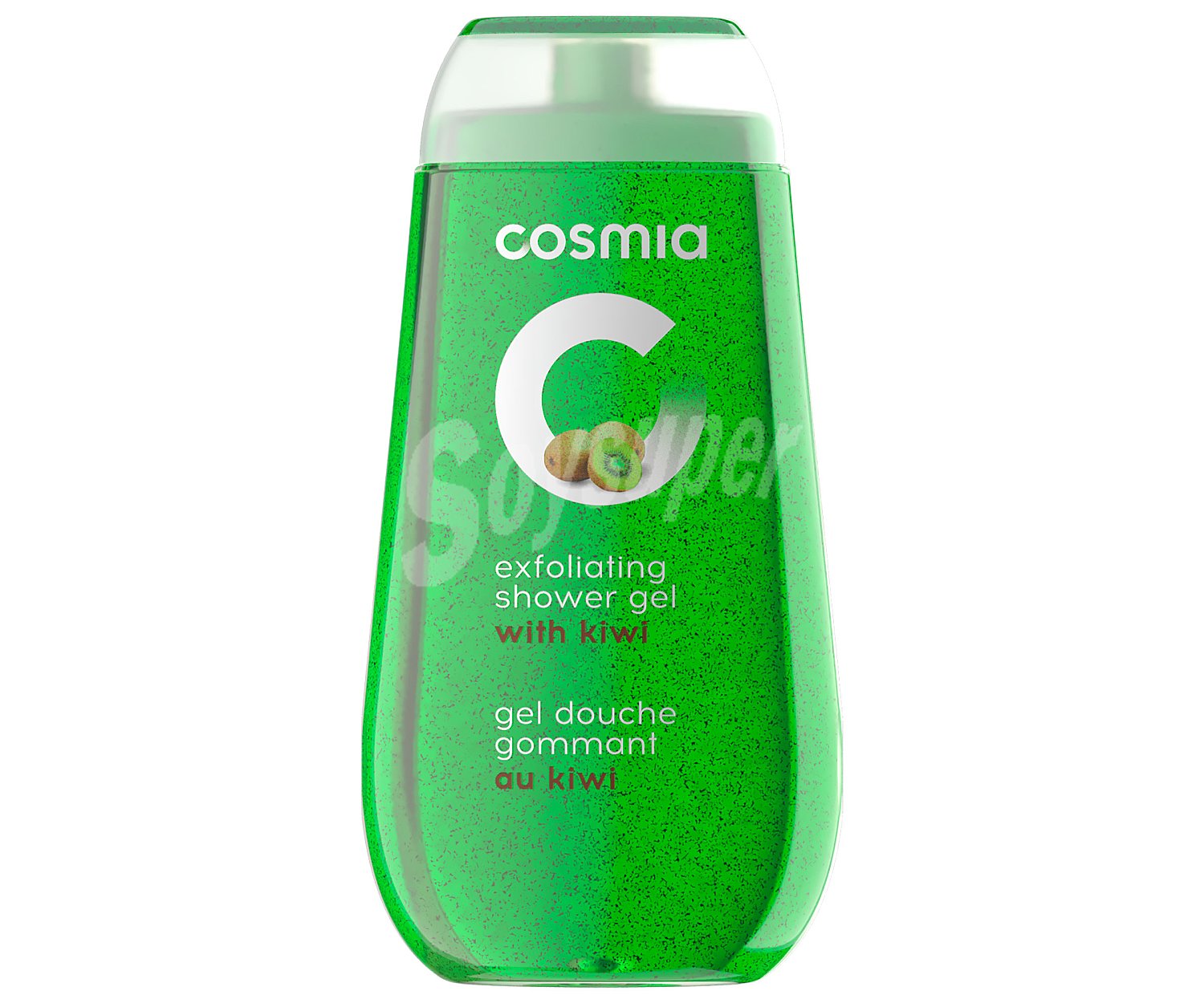 Cosmia Gel para baño o ducha con acción exfoliante y extracto de kiwi cosmia