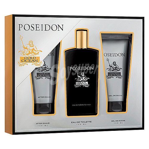 Poseidon Estuche regalo para hombre con colonia y productos para el cuidado y la higiene poseidon Gold ocean