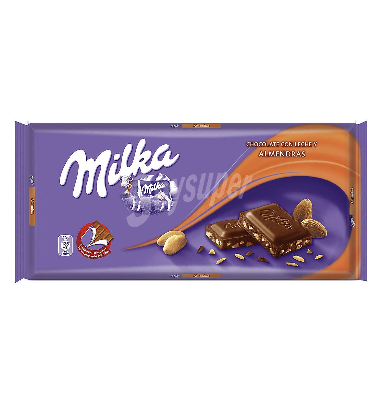 Chocolate de leche con almendras milka