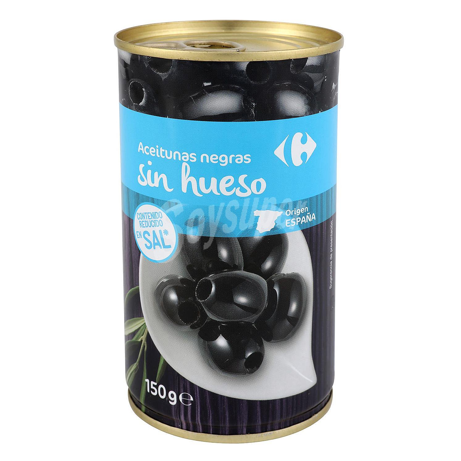 Aceitunas negras sin hueso bajo contenido en sal Carrefour