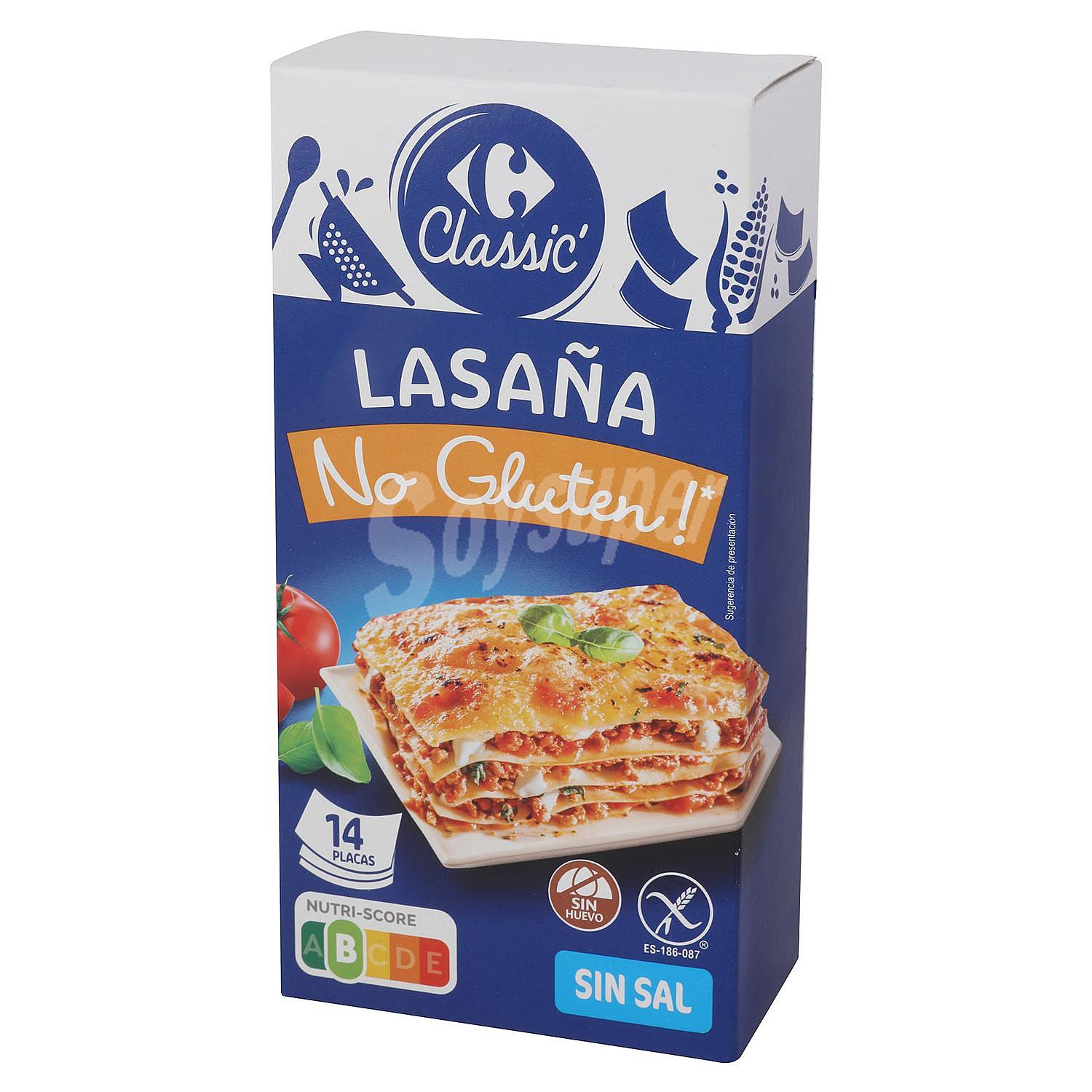 Láminas de lasaña Classic sin gluten