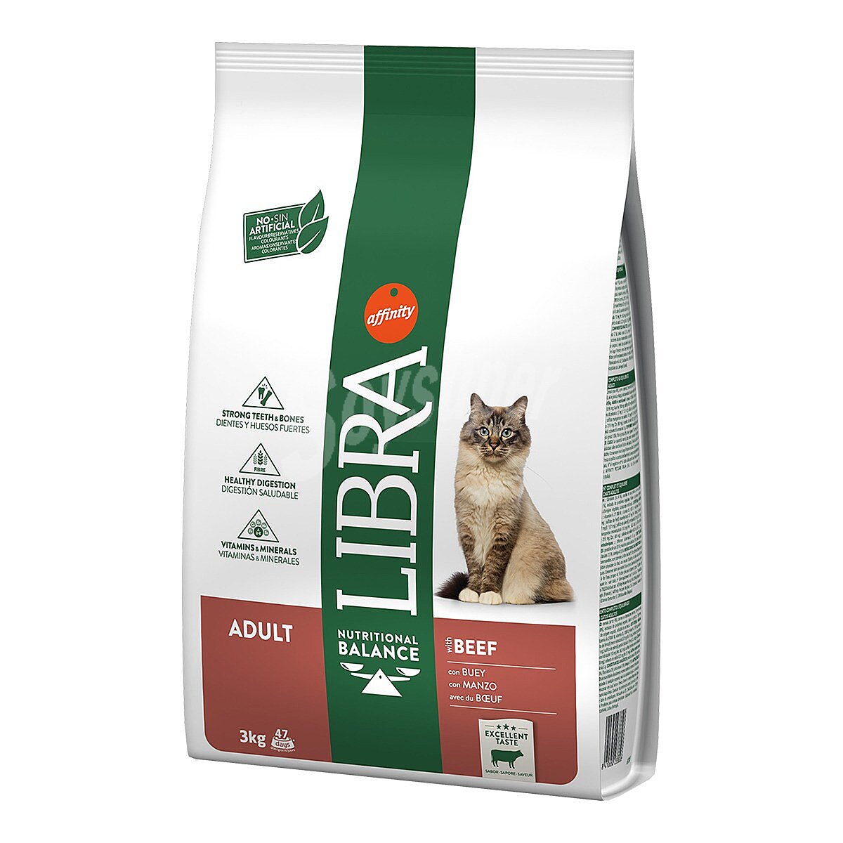 Adult pienso para gatos adultos con buey