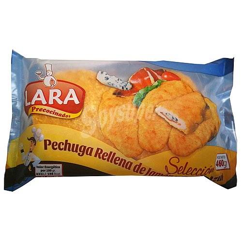 Lara Pechuga empanada y rellena de jamón y queso azul lara Selección