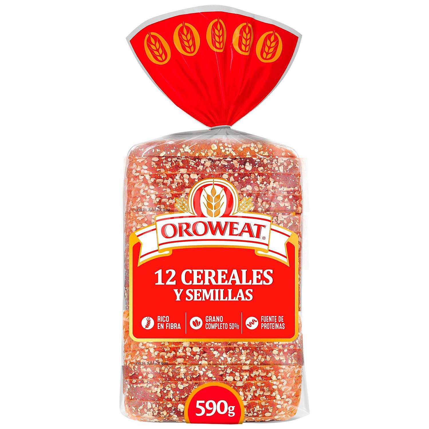 Pan de molde con 12 cereales y semillas oroweat