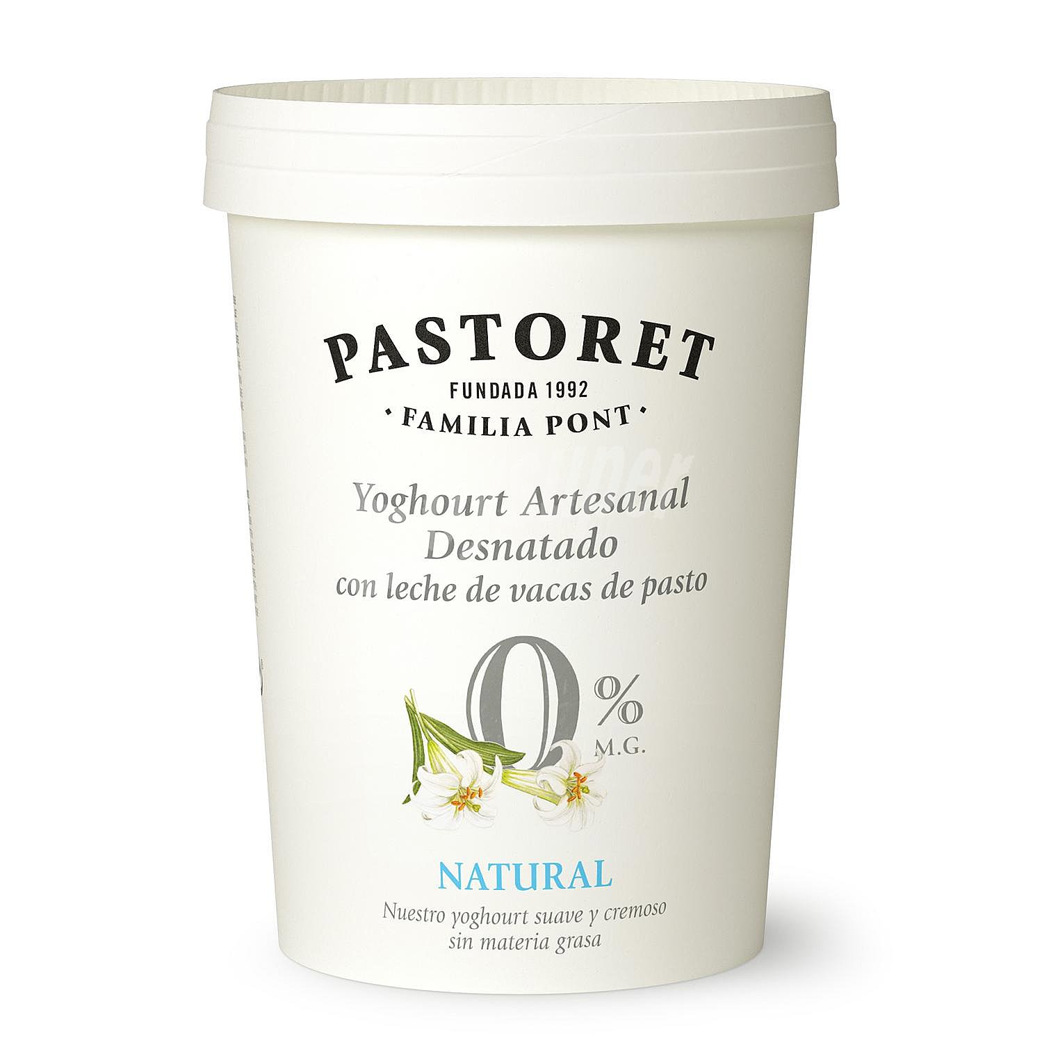 Yogur artesanal desnatado 0% materia grasa, sabor natural EL