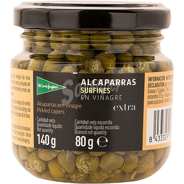 Alcaparras en vinagre frasco 80 g neto escurrido