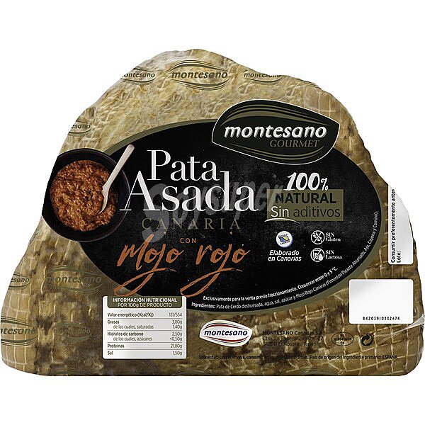 Pata asada canaria con mojo rojo