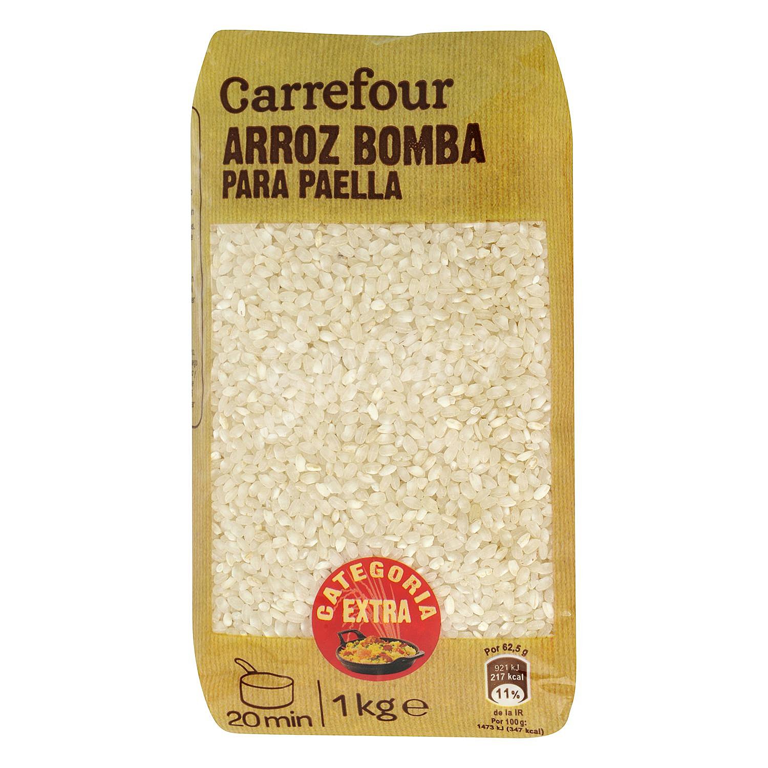 Arroz bomba para paella categoría extra Carrefour