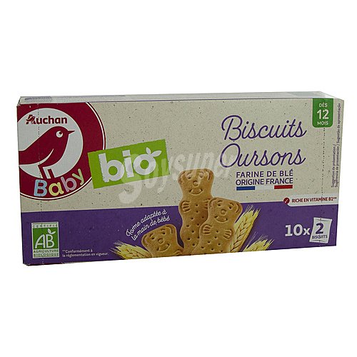 Producto alcampo Galletas ecolólogicas con forma de ositos en , a partir de 12 meses alcampo baby ecológico 10 x 2 uds