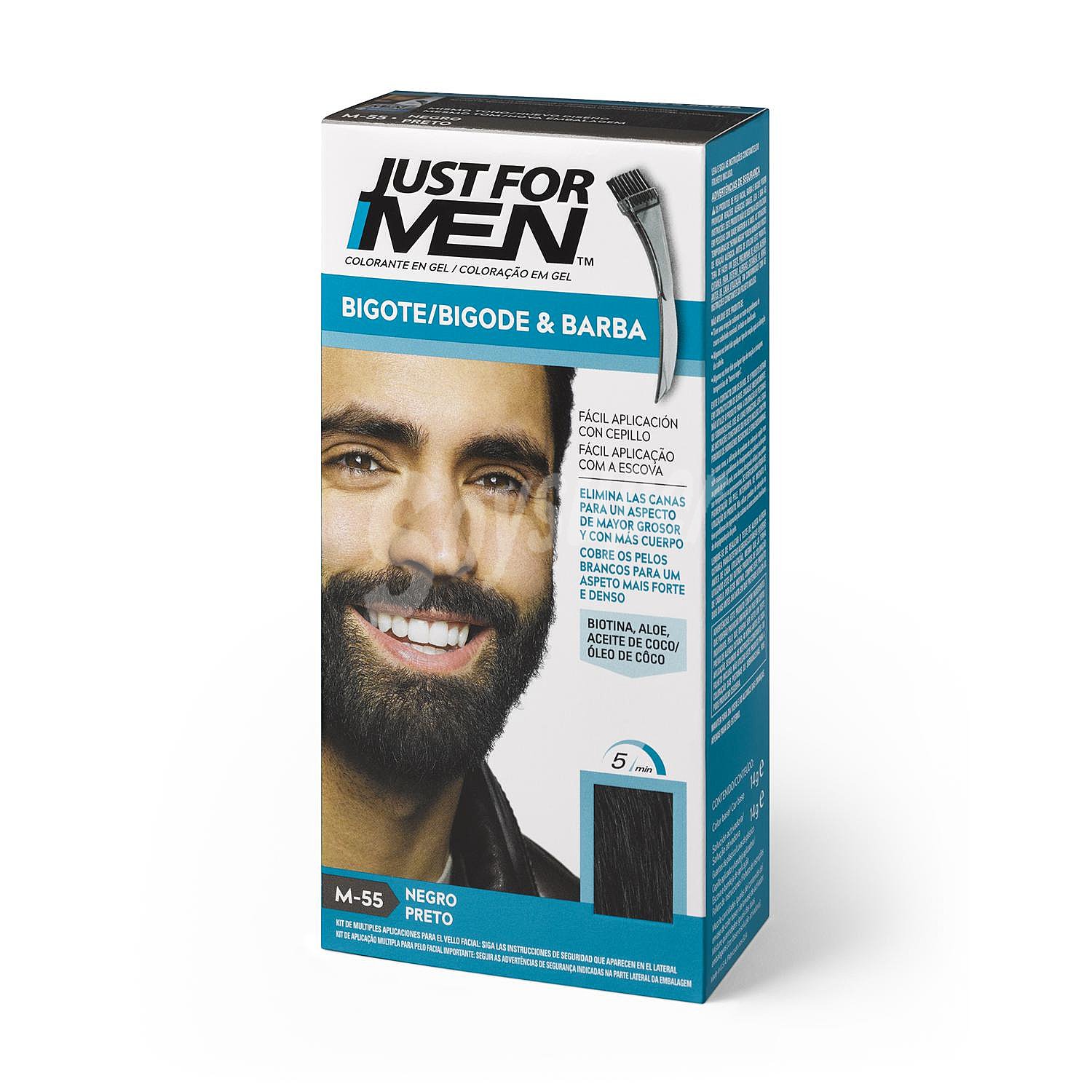 Colorante en gel bigote y barba negro Just for Men