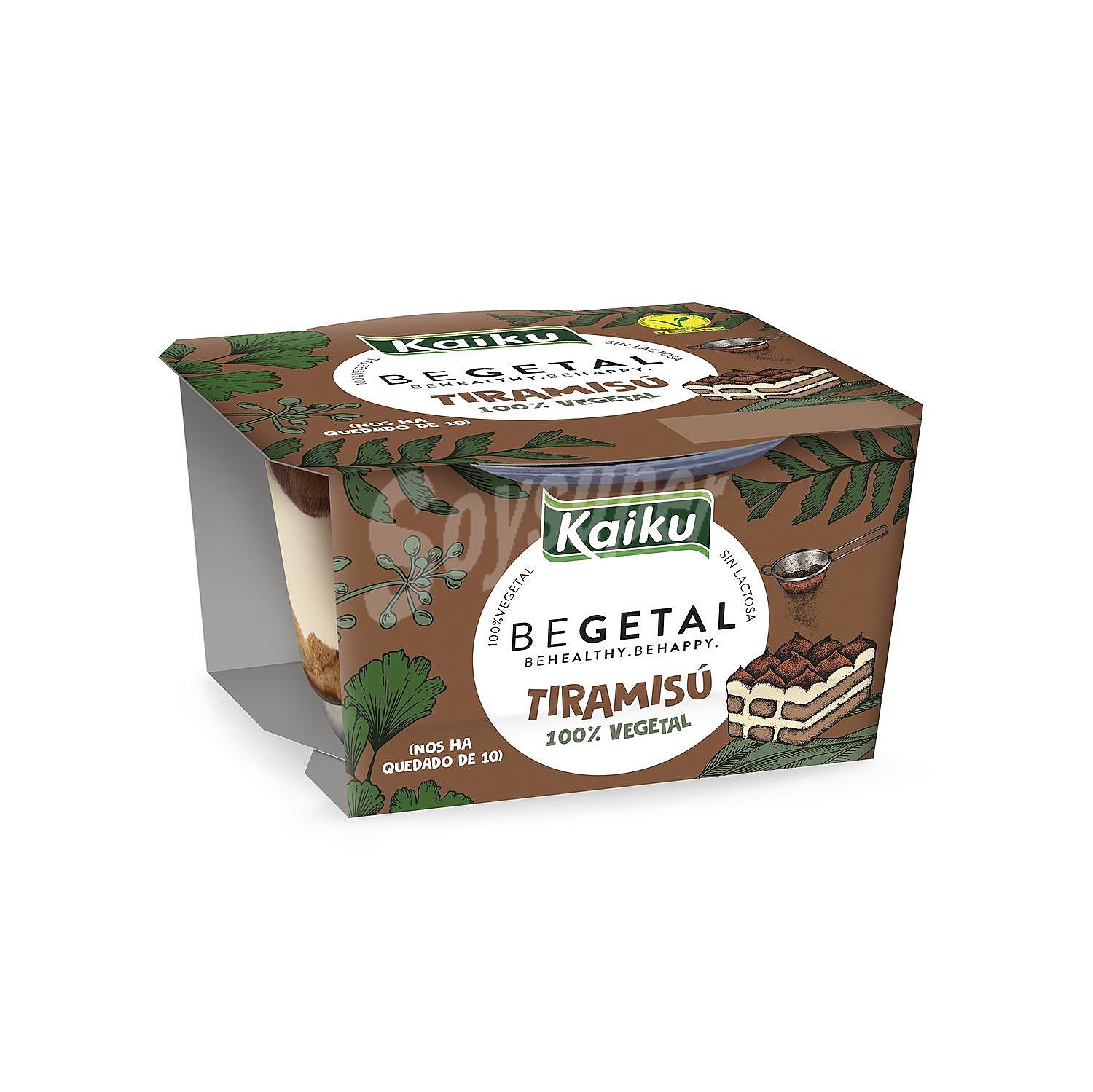 Tiramisú Kaiku begetal sin gluten y sin lactosa