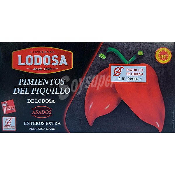 Pimientos del piquillo enteros extra asados pelados a mano DOP