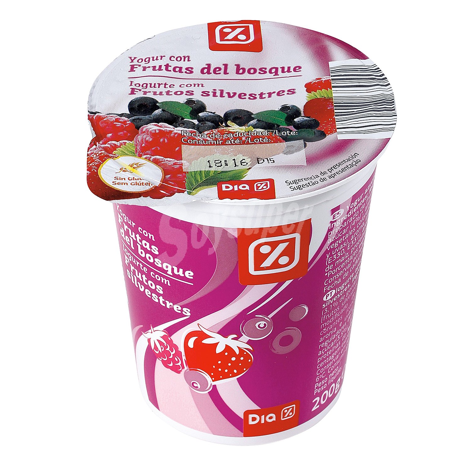 Yogur con frutas del bosque