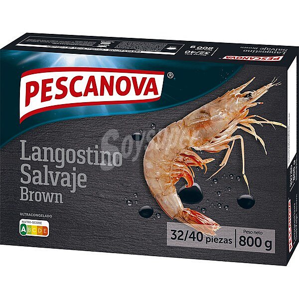 Langostino salvaje brown crudo 32-40 piezas