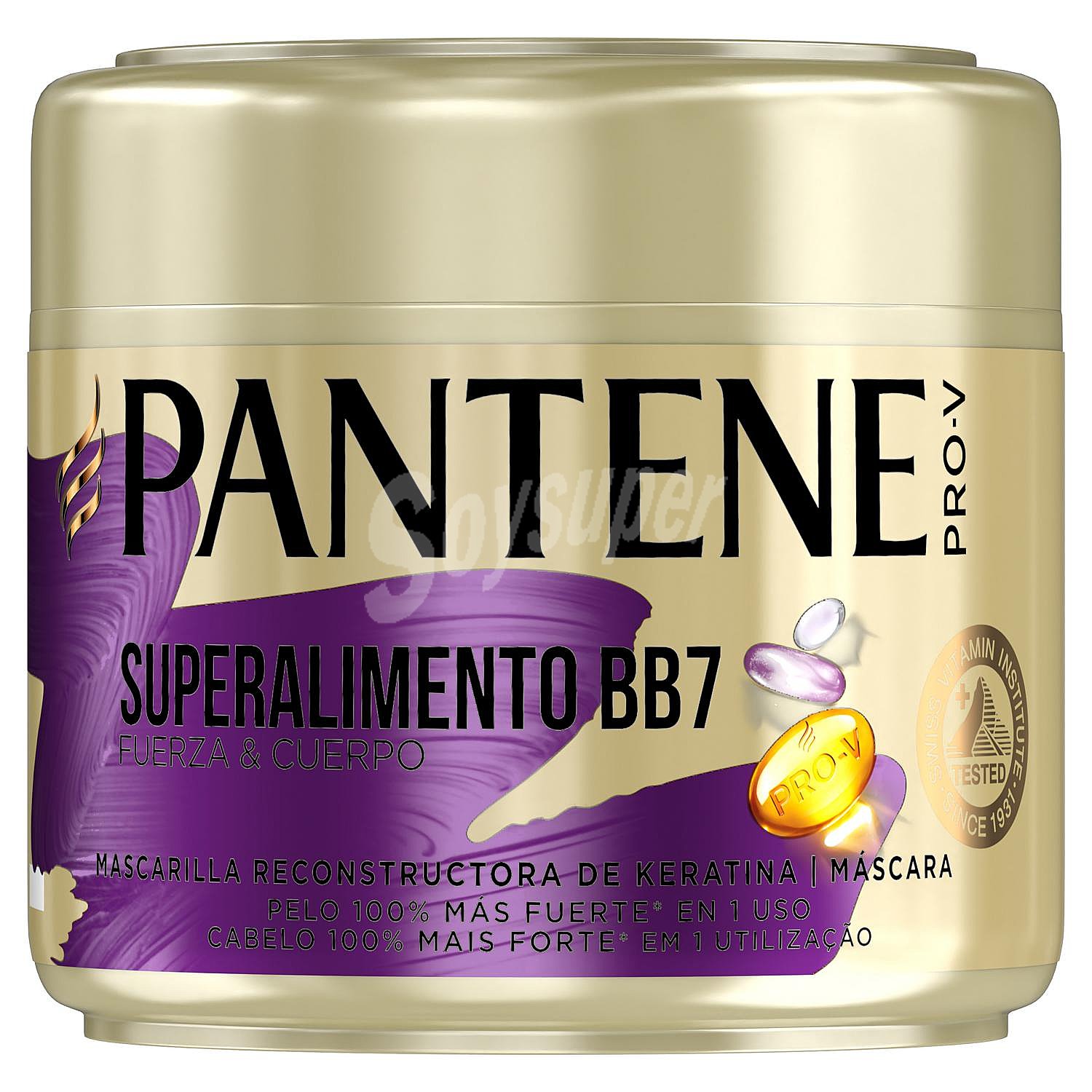 Mascarilla capilar de keratina superalimento fuerza & cuerpo para cabello dañado y frágil