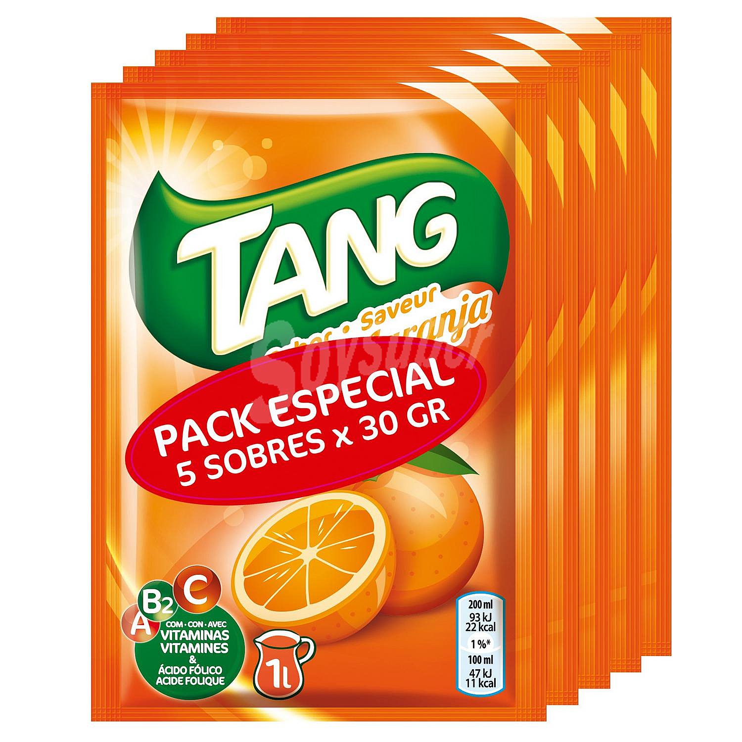 Tang de naranja sin gas en polvo