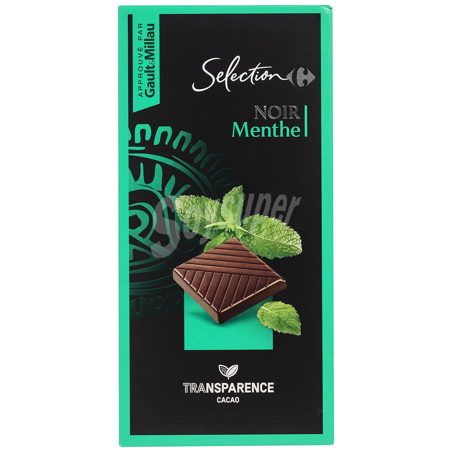 Chocolate negro con menta Carrefour Selección