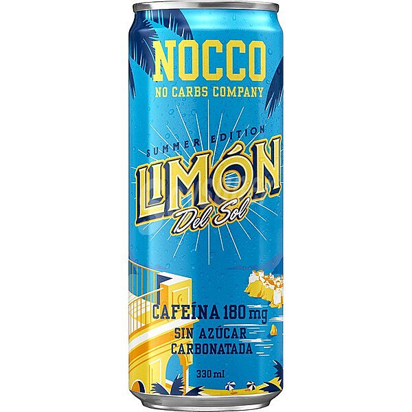 Limón del Sol bebida energética enriquecida con bcaa y 180 mg de cafeína sin azúcar